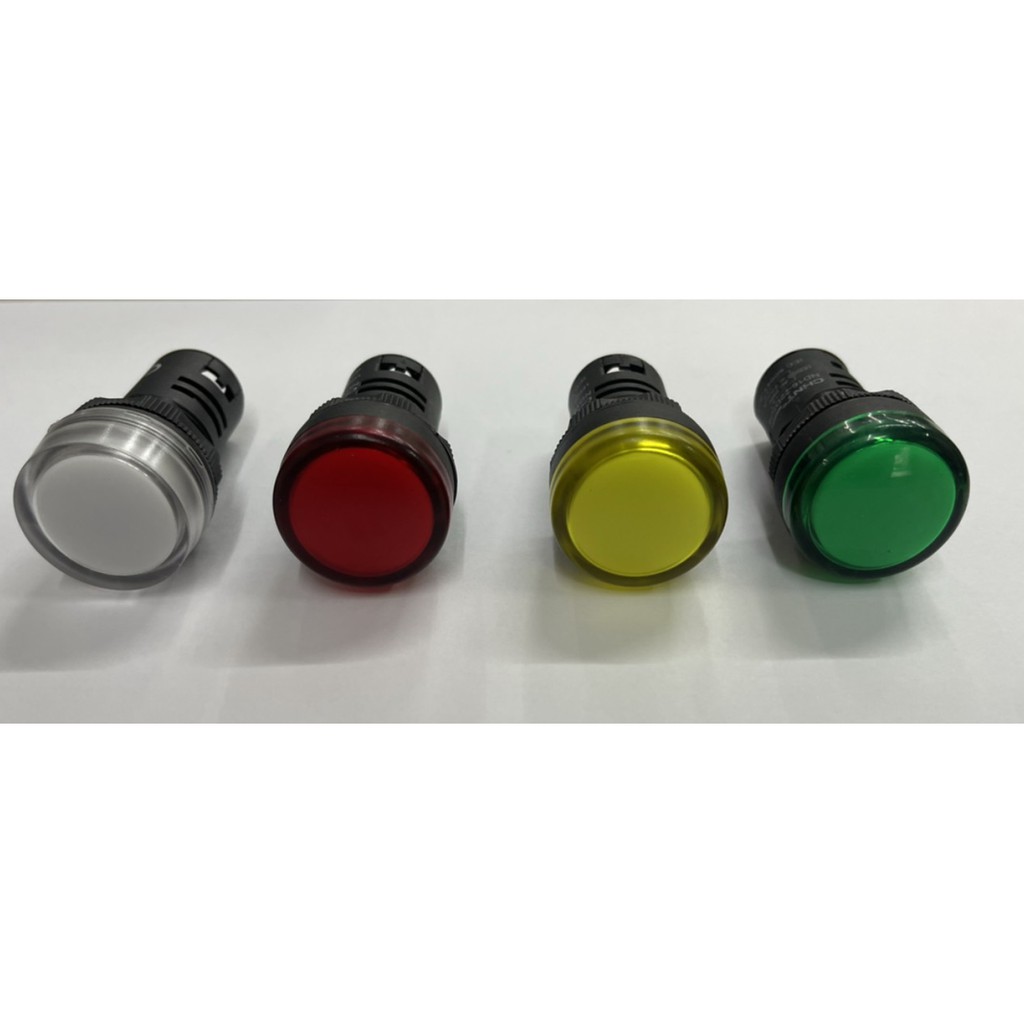 CHint ไพล็อตแลมป์ Pilot Lamp 22mm 230V รุ่น ND16-22DS/4 สีเขียว เหลือง แดง ขาว