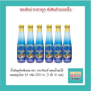 น้ำมังคุดทิพย์มงคล ตรา พนารินทร์ ผสมน้ำผลไม้และสมุนไพร 24 ชนิด 250 ml. (1ลัง 12ขวด)