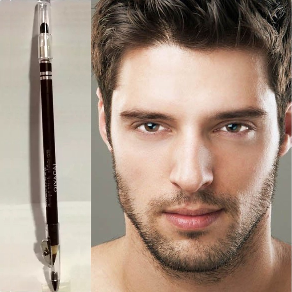 Men Eyebrow ดินสอเขียนคิ้วผู้ชายสีน้ำตาลเข้มธรรมชาติกันน้ำกันเหงื่อเนื้อบางเบา