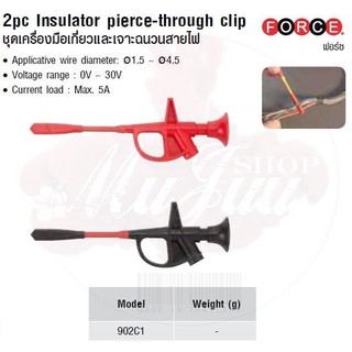 FORCE ชุดเครื่องมือเกี่ยวและเจาะฉนวนสายไฟ 2pc Insulator pierce-through clip Model 902C1