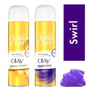 ✈️PRE-ORDER✈️ โฟมเจลบำรุงผิวสำหรับผู้หญิง Gillette Satin Care Olay Violet Swirl Shave Gel