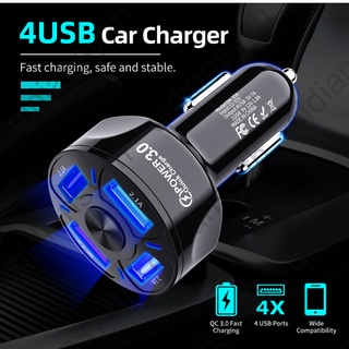 4 USB Ports QC 3.0 Car Charger Adapter Fast Charging