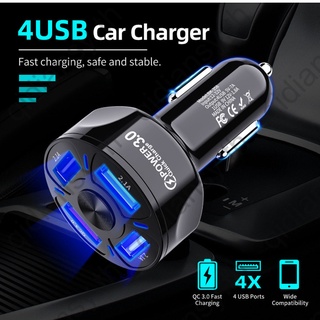 4 USB Ports QC 3.0 Car Charger Adapter Fast Charging