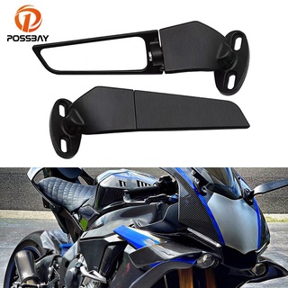 [พร้อมส่ง] กระจกมองหลังรถจักรยานยนต์ ปรับได้ สําหรับ Suzuki Kawasaki Yamaha Honda Ducati