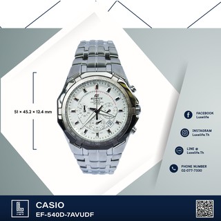 นาฬิกาข้อมือ CASIO รุ่น EF-540D-7AVUDF Edifice -ผู้ชาย สีเงิน สายสแตนเลส