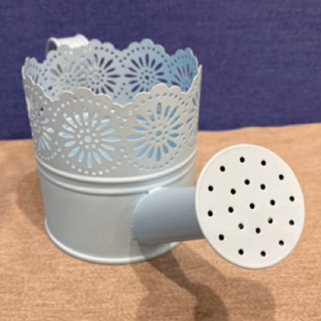 (สินค้าตำหนิ) บัวรดน้ำสังกะสี กระป๋อง ถัง ลายดอกไม้ สีสันสด