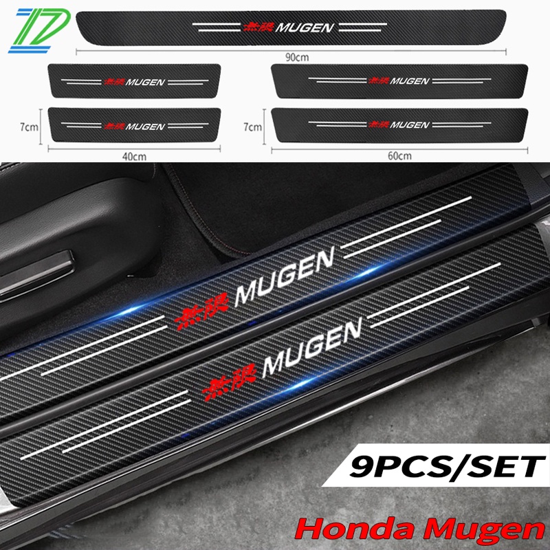 Honda Mugen สติกเกอร์คาร์บอนไฟเบอร์ ป้องกันรอยขีดข่วน สำหรับติดประตูรถยนต์ civic HRV 2022 Jazz gk Stream City Mugen Fit Vezel Accord BRV