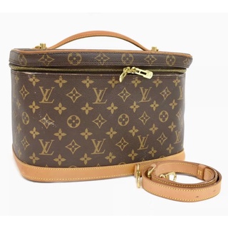 Auth LOUIS VUITTON Monogram Nice Vanity Cosmetic Bags Brown