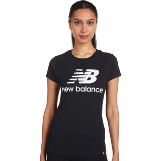 woman New Balance Womens Essentials Stacked Logo Short Sleeve Shirt new cotton 100%