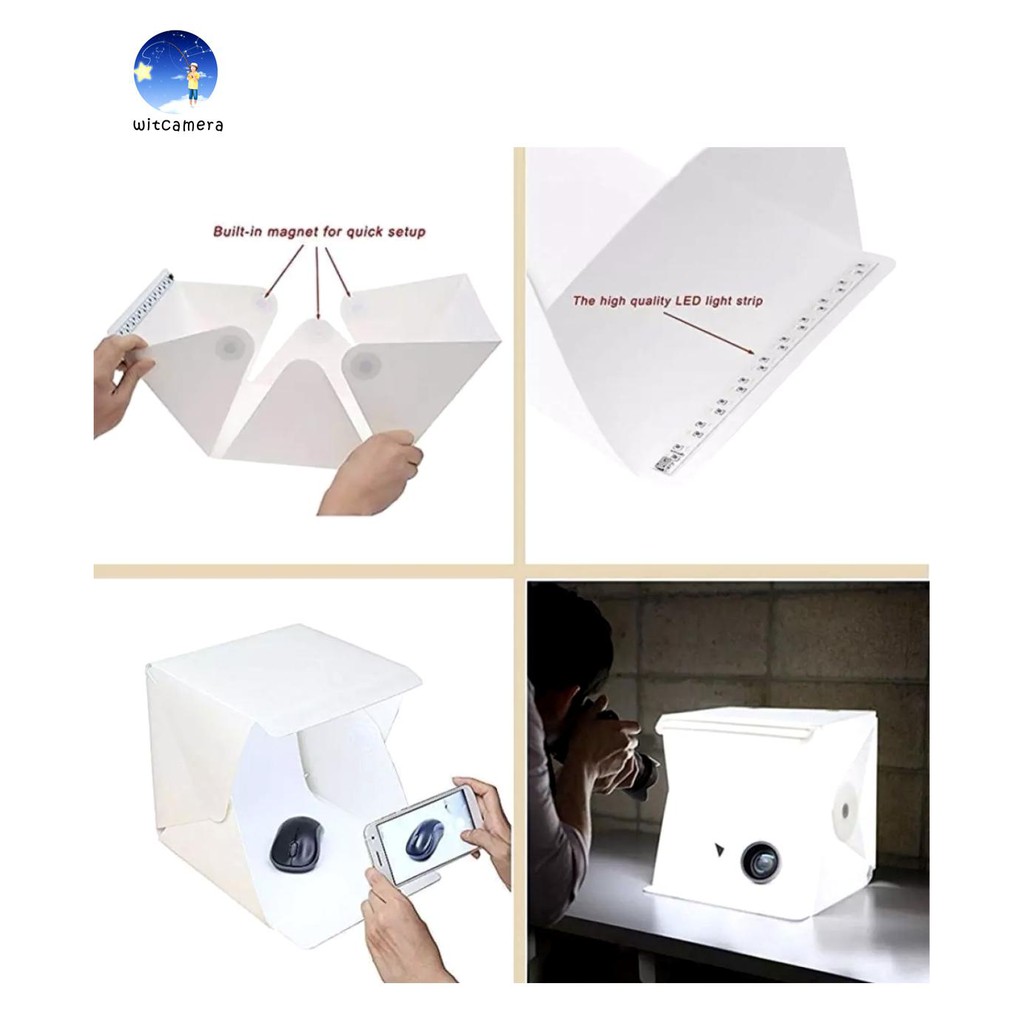 สตูดิโอถ่ายภาพ กล่องถ่ายภาพ แบบพกพา Light Room Photo Studio 9 inch (24cm) Photography Lighting Tent Kit Mini Cube Box