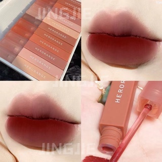 Herorange ลิปกลอส เนื้อแมตต์กํามะหยี่ กันน้ํา ติดทนนาน สีขาว