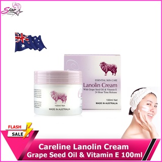 Careline ครีมรกแกะแท้ Lanolin  Cream ครีมรกแกะออสเตรเลียแท้ ( แบบกระปุก 100ml.มีสคบ.)