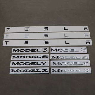 Tesla อุปกรณ์เสริมFor Tesla Model 3 Model Y S X Car Rear Trunk Letters Sticker Color Logo Abs Accessories Secial Decorat