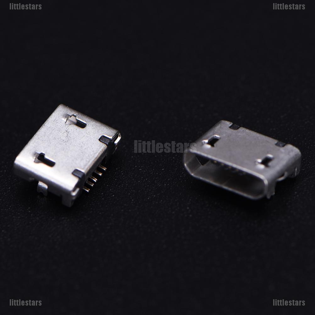 {LUV} 10pcs Micro USB 5pin B type Female Connector For Connector 5 pin