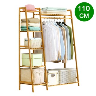 ราวแขวนผ้า ตู้แขวนผ้า Clothes rack ตู้เสื้อผ้า ทำจากไม้ธรรมชาติ ที่แขวนร่ม ชั้นวางของ ที่แขวนเสื้อ ที่แขวนสูท maruni06