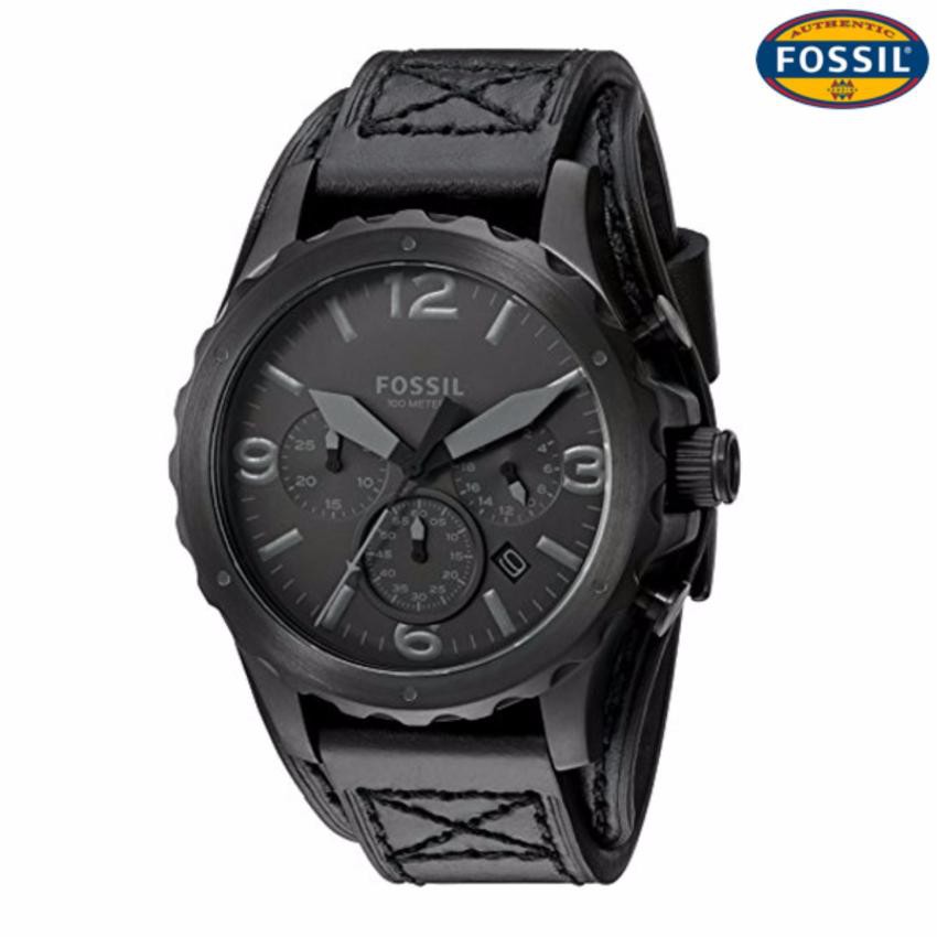 นาฬิกาข้อมือ Fossil JR1510 Nate Black Dial Men's Chronograph Watch