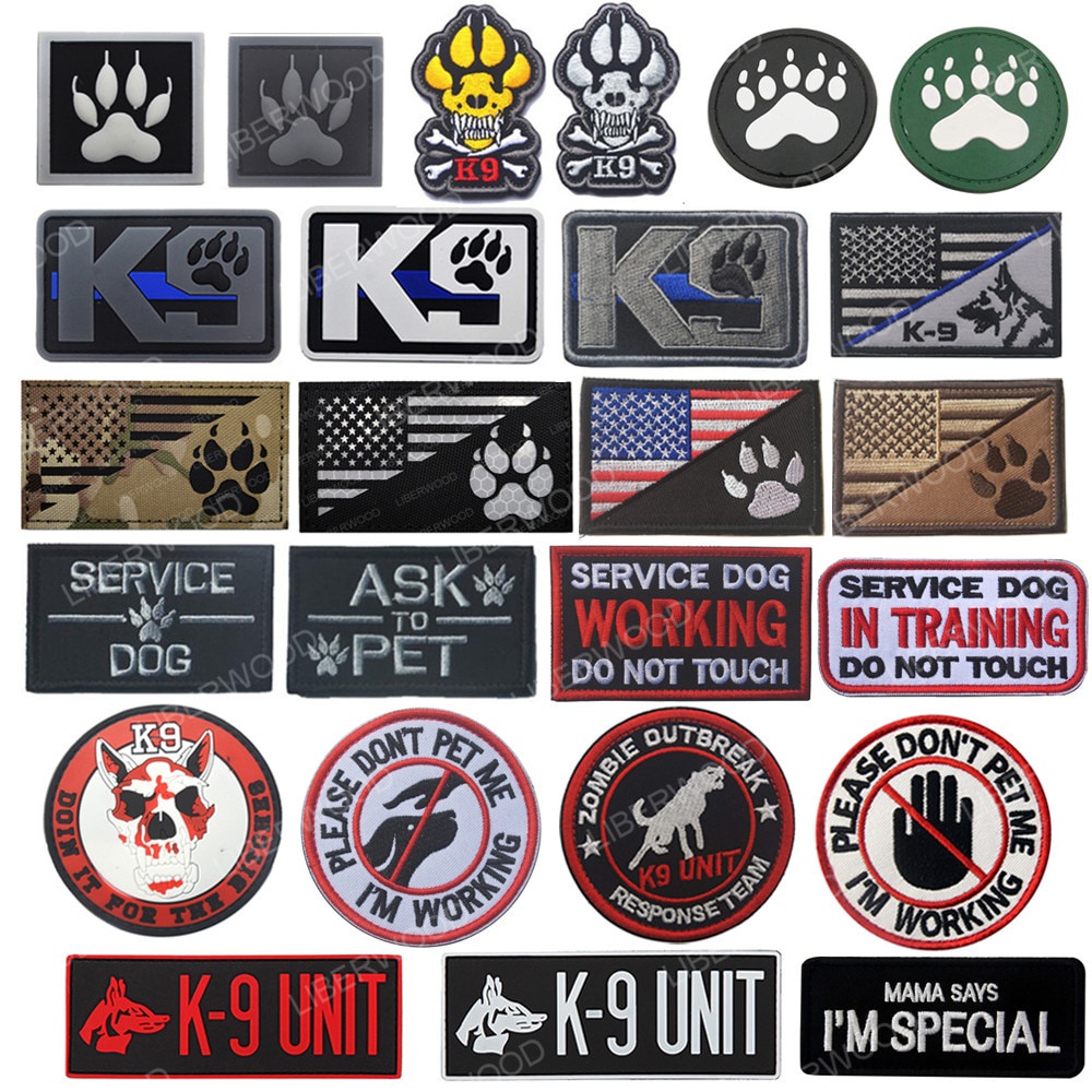 SWAT Trooper นายอําเภอยุทธวิธี POLICE K9 หน่วยสีดําสีเทา Hook Back Raid Patch สําหรับเกราะ K-9 Badg