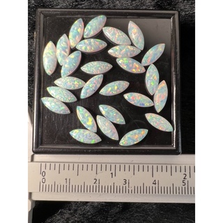 Lab created opal 11x4mm 1 pieces White color