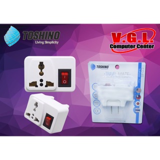 ปลั๊กไฟ Toshino 1 ช่อง 1 สวิทซ์ ปลั๊กแปลง TOSHINO แบบมีสวิทซ์ปิด-เปิด UNIVERSAL TRAVEL ADAPTER,ปิดเปิด,เต้ารับแปลงมีสวิท