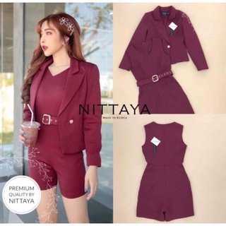 ชุดเซตสูท 3 ชิ้นสีเหลือง งานป้าย Nittaya sizeS ***มือ1ป้ายห้อย