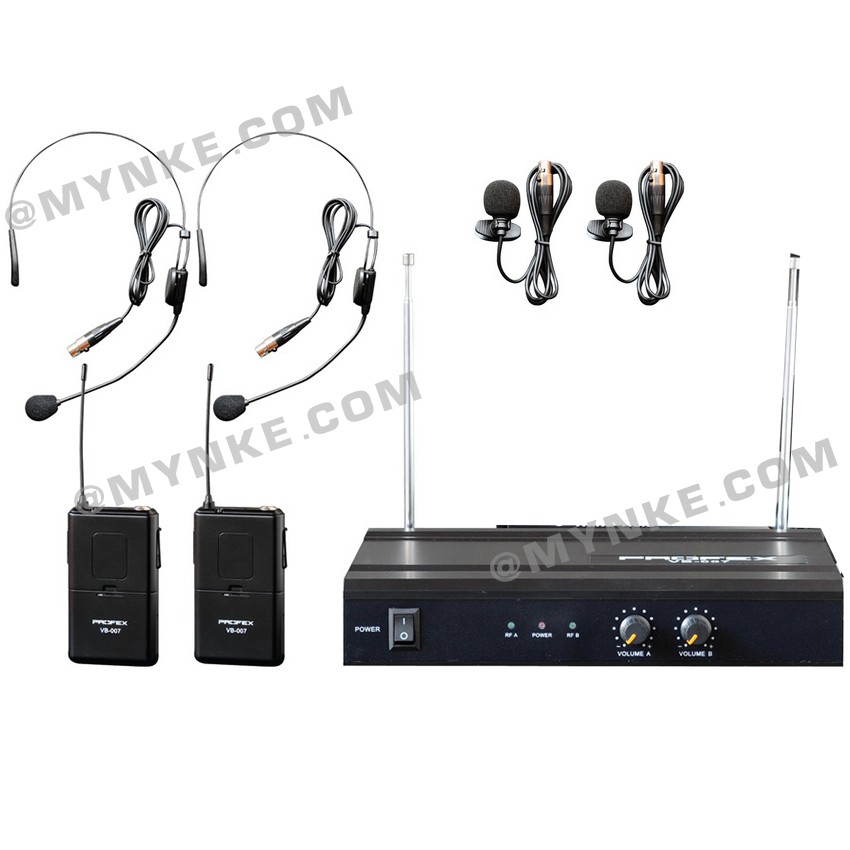 ไมค์ลอยคู่ หนีบปกเสื้อ/คาดศรีษะ Bodypack  HEADSET /CLIP Microphone  รุ่น VB-700