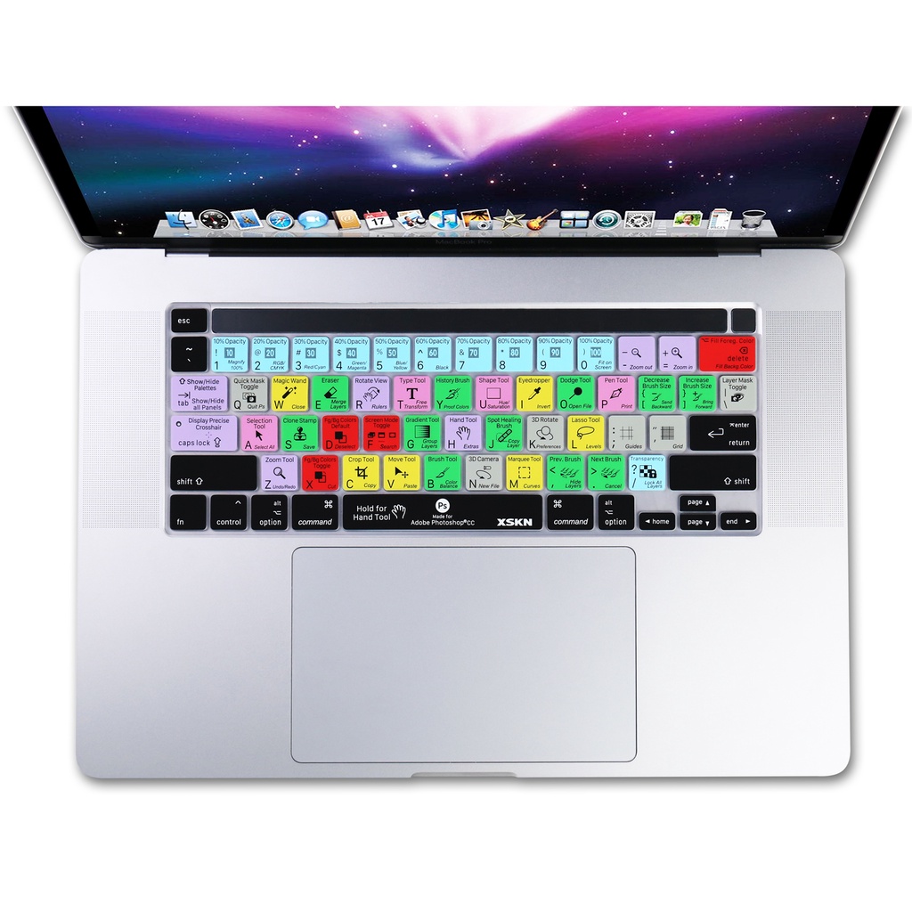 XSKN Photoshop Shortcuts Silicone Keyboard Cover Skin for New MacBook Pro 16 inch A2141 with Touch B