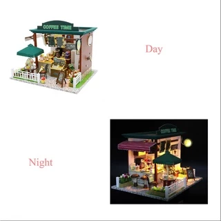(🇹🇭พร้อมส่ง) บ้านจิ๋วDIY บ้านตุ๊กตา พร้อมครอบกันฝุ่น โมเดลบ้านตุ๊กตา ประกอบเอง ส่งไว