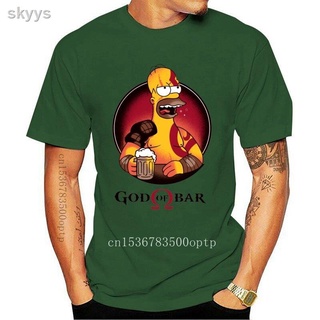 ✴□▨เสื้อยืดผ้าฝ้าย 100% คอกลมพิมพ์ลาย God Of Bar - War สําหรับผู้ชาย I6H8