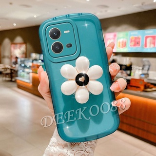 ใหม่ เคสป้องกันโทรศัพท์มือถือ TPU แบบนิ่ม ลายดอกไม้ สีขาว กันกระแทก สําหรับ VIVO V25 Pro 5G V25e Y35 Y16 Y02S Y22S Y22 Y77 5G 4G Y35 2022