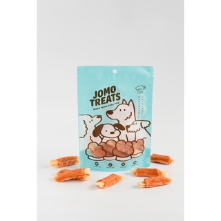 ขนมสุนัข JOMO TREATS มินิปลาแซลมอนและปลาเนื้อขาวพันปลาแผ่น โจโม่ทรีทส์ DOG SNACK ทำจากเนื้อปลา หมาแพ้ไก่ทานได้ บำรุงขน