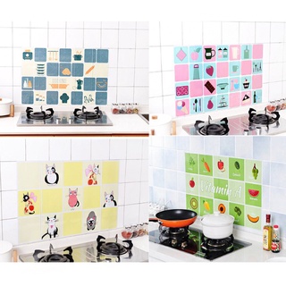 สติกเกอร์ฟอยล์อลูมิเนียม กันน้ำมันกระเด็น ใช้สำหรับติดผนังห้องครัวWaterproof Wall Sticker