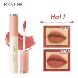 Focallure ลิปสติก เนื้อครีมกํามะหยี่ สีชมพูอมส้ม