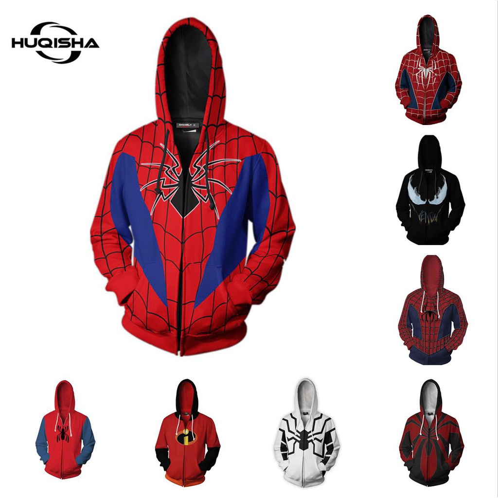 ใหม่อะนิเมะ Venom Hoodies ผู้ชาย Casual Zip 3D พิมพ์ฤดูใบไม้ร่วงและฤดูใบไม้ร่วง Casual แฟชั่นเสื้อ