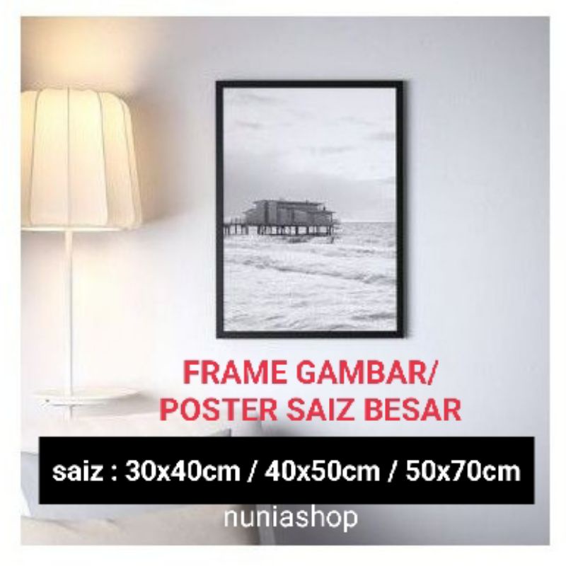 ขนาดใหญ่ IKEA FRAME FISBOK & RIBBA (50 X 70 CM / 30 CM X 40CM /40CM X 50CM/61x91cm) PHOTO Frame /POS