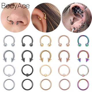 Bodyace จิวเจาะจมูก สเตนเลส รูปหน้ายิ้ม 1 ชิ้น