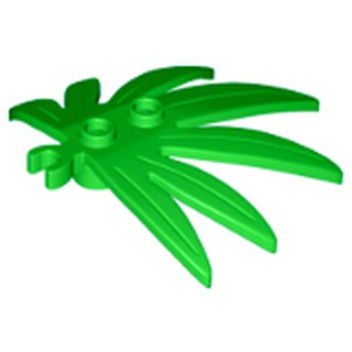 Lego part (ชิ้นส่วนเลโก้) No.10884 / 42949 Plant Leaves 6 x 5 Swordleaf with Open O Clip Thick