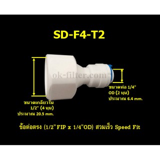 ข้อต่อตรง (1/2FIP x 1/4OD) สวมเร็ว Speed Fit