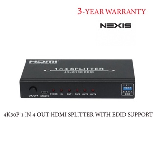 NEXIS 4K30P 1 IN 4 OUT HDMI SPLITTER พร้อมการสนับสนุน EDID รุ่น HSP104.