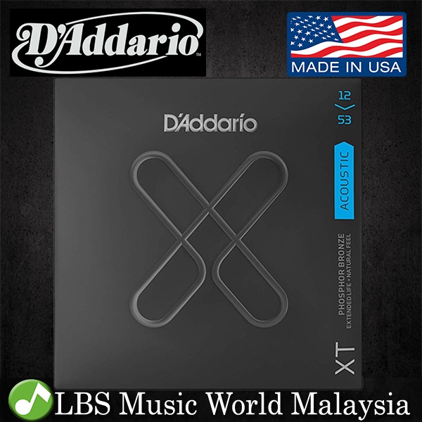 D'ADDARIO Daddario XTAPB1253 XT Phosphor Bronze Acoustic Guitar String Light Daddario D Addario (12-
