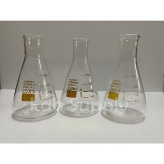 Haberg/Germany_Erlenmeyer flask 250 ml. ขวดรูปชมพู่ 250 มล.