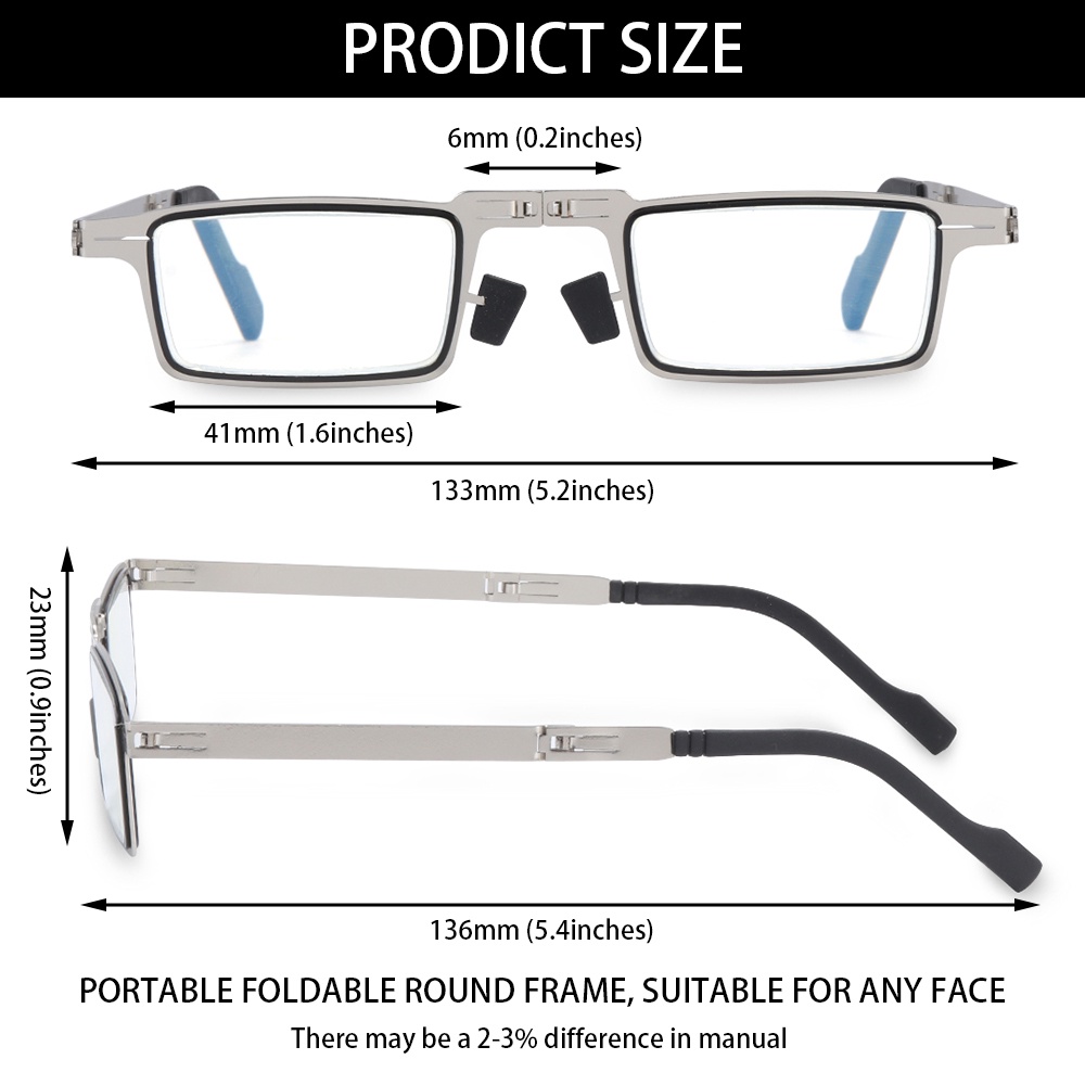 1C Foldable Reading Glasses with Case Blocking Blue light resbyoia ...