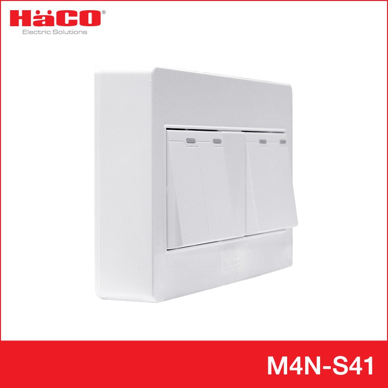 HACO สวิตช์ทางเดียว 4 ช่อง แบบลอย รุ่น M4N-S41 - รูปที่ 4
