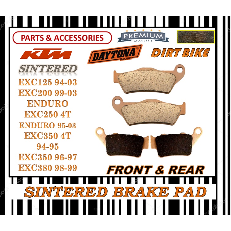 KTM EXC 125 94-03 200 99-03 ENDURO 250 4T 95-03 350 4T 94-97 380 98-99 ผ้าเบรกชุดห่อยาว LIFE DAYTONA