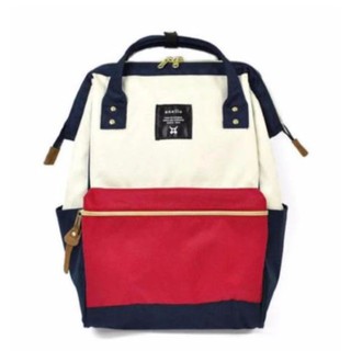 Anello นำเข้าจากญี่ปุ่น Japan Imported Canvas Unisex Sailor Backpack - Black &amp; Red &amp; White