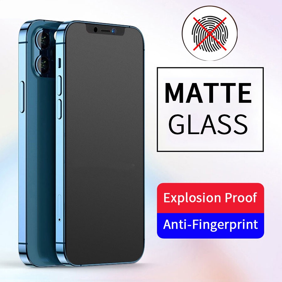 No ลายนิ้วมือMatte GlassสําหรับIphone 15 Pro Max 11 12 Pro Max mini 6 6S 7 8 Plus XS Max XR X 14 15 Plus 13 14 Pro Max 13 Pro 16 Pro Max 16 Plusกระจกนิรภัยหน้าจอ ตัวป้องกัน