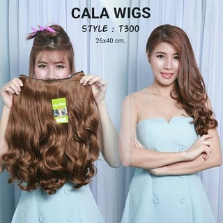 แฮร์พีช❤️แฮร์พีชcalawigs💥 รหัสT300 กว้าง26cmยาว40cm ชิ้นหนาพิเศษไหมด้านเหมือนผมจริง+แฮร์พีชลอนปลาย