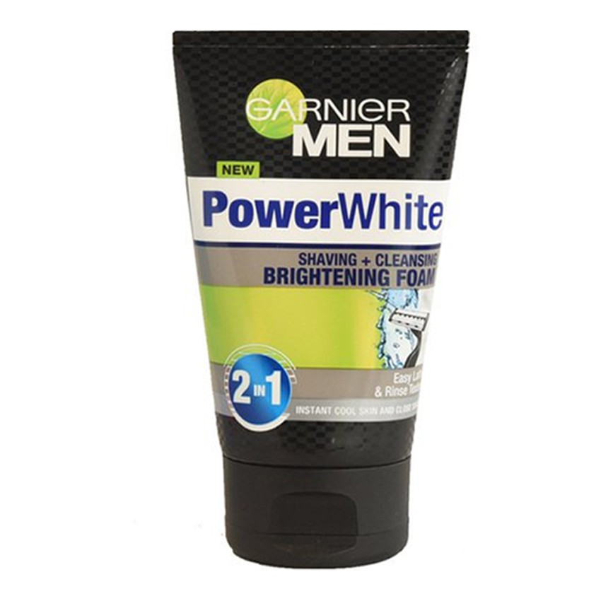 การ์นิเย่ เมน พาวเวอร์ไวท์เชฟวิ่งโฟม ขนาด 100 มล. GARNIER MEN PW SHAVING FOAM 100 ML
