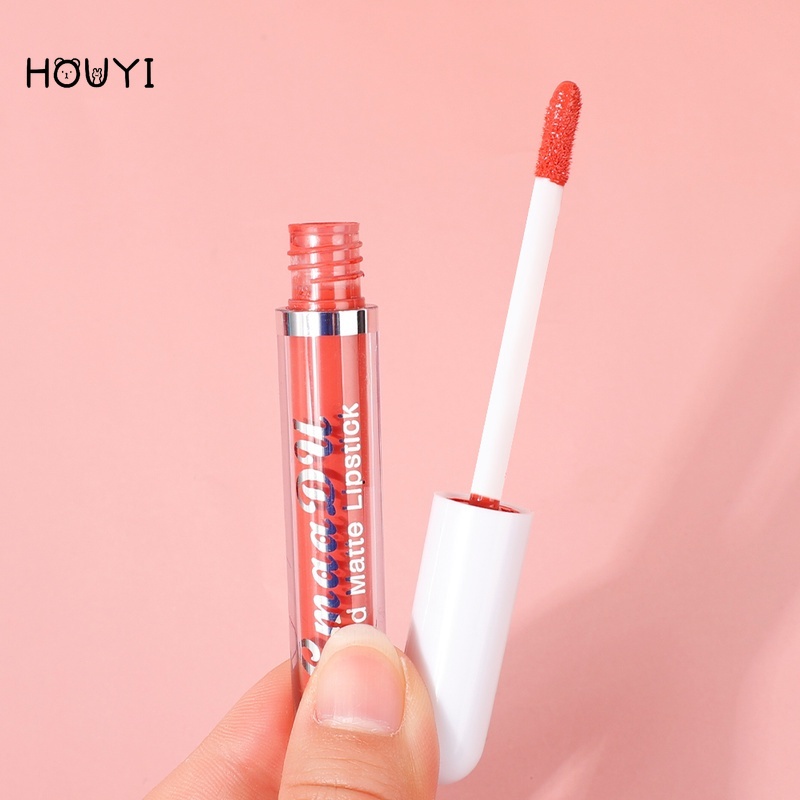 ลิปกลอส เนื้อแมตต์กํามะหยี่ สีแดง ติดทนนาน ไม่ซีดจาง เรียบเนียน ลิปสติกผู้หญิง ลิปบาล์ม 1 ชิ้น - รูปที่ 5