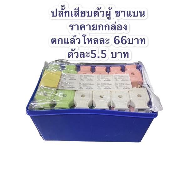 ราคายกกล่อง ปลั๊กเสียบตัวผู้ขาแบน มี มอก. ตัวผู้ ปลั๊กต่อกลางทาง วีน่า zeberg 2 ขาแบน