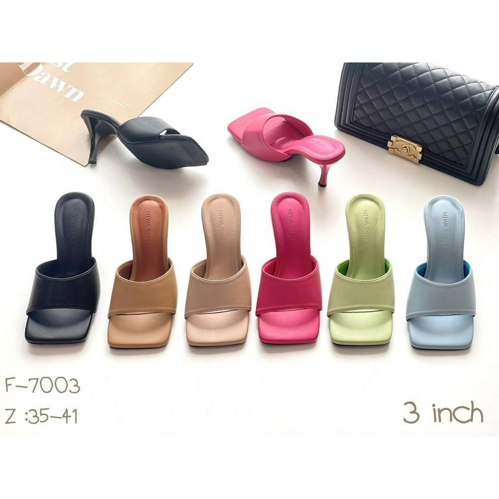 NIWA Shoes รองเท้าแฟชั่น  ✨  Maxi สีจี๊ดๆ สูง 3 นิ้ว รหัสสินค้า F-7003